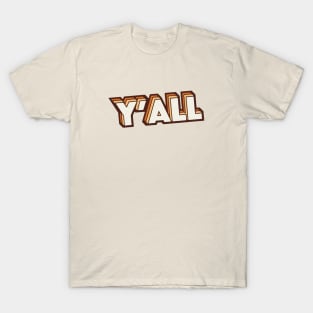 Retro Y'all Word Art with Stripes T-Shirt